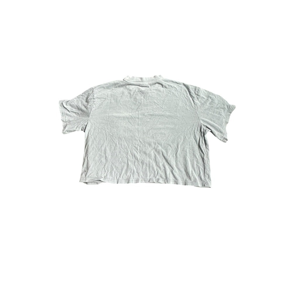 Stussy Designs Light Blue Gray Pocket T Shirt Women Oversized Boxy Fit - Picture 6 of 7